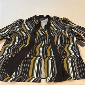 Eloquii, multi color long sleeve blouse, with tie size 18